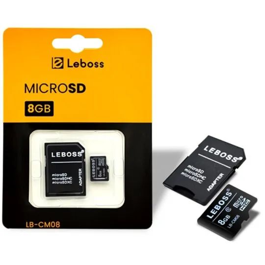 Cartão de Memória Leboss 08GB LB-CM08 MicroSD com Adaptador SD - WZetta