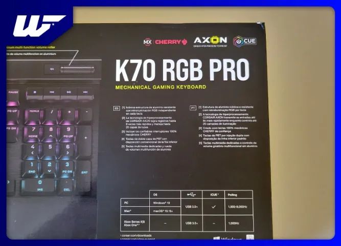 Teclado Mecânico Gamer Corsair K70 RGB PRO, CHERRY MX Red (Novo, Lacrado, Com nota) - Foto 4