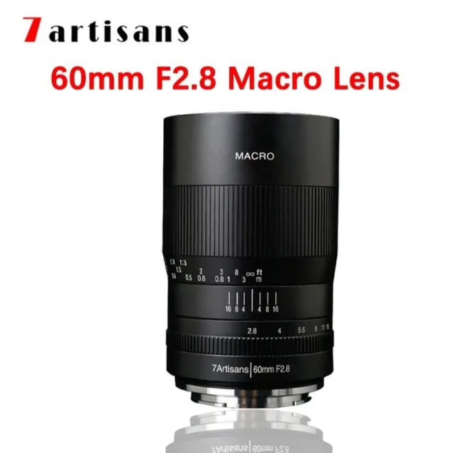 Lente 7artisans 60mm F2.8 Macro APS-C Para Sony E-Mount e Fujifilm FX-Mount