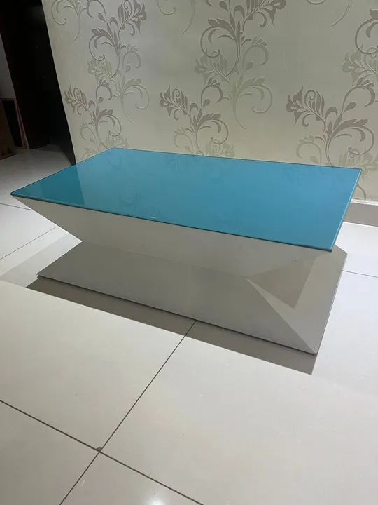 Mesa de Centro em Vidro e Laca branca - Foto 2