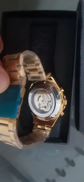 Relógio Masculino   Automático Dourado - Novo - Foto 2