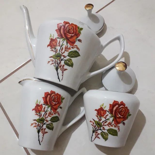 Trio porcelana pozzani 