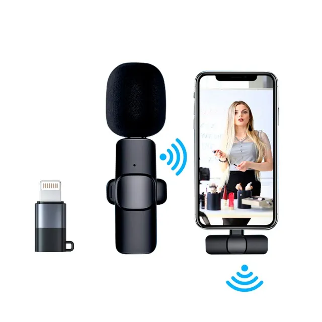 Microfone de Lapela Sem Fio Bluetooth Celular Profissional