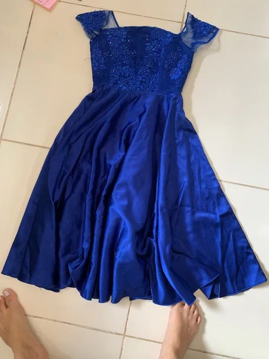Vestido azul royal, tamanho 34 