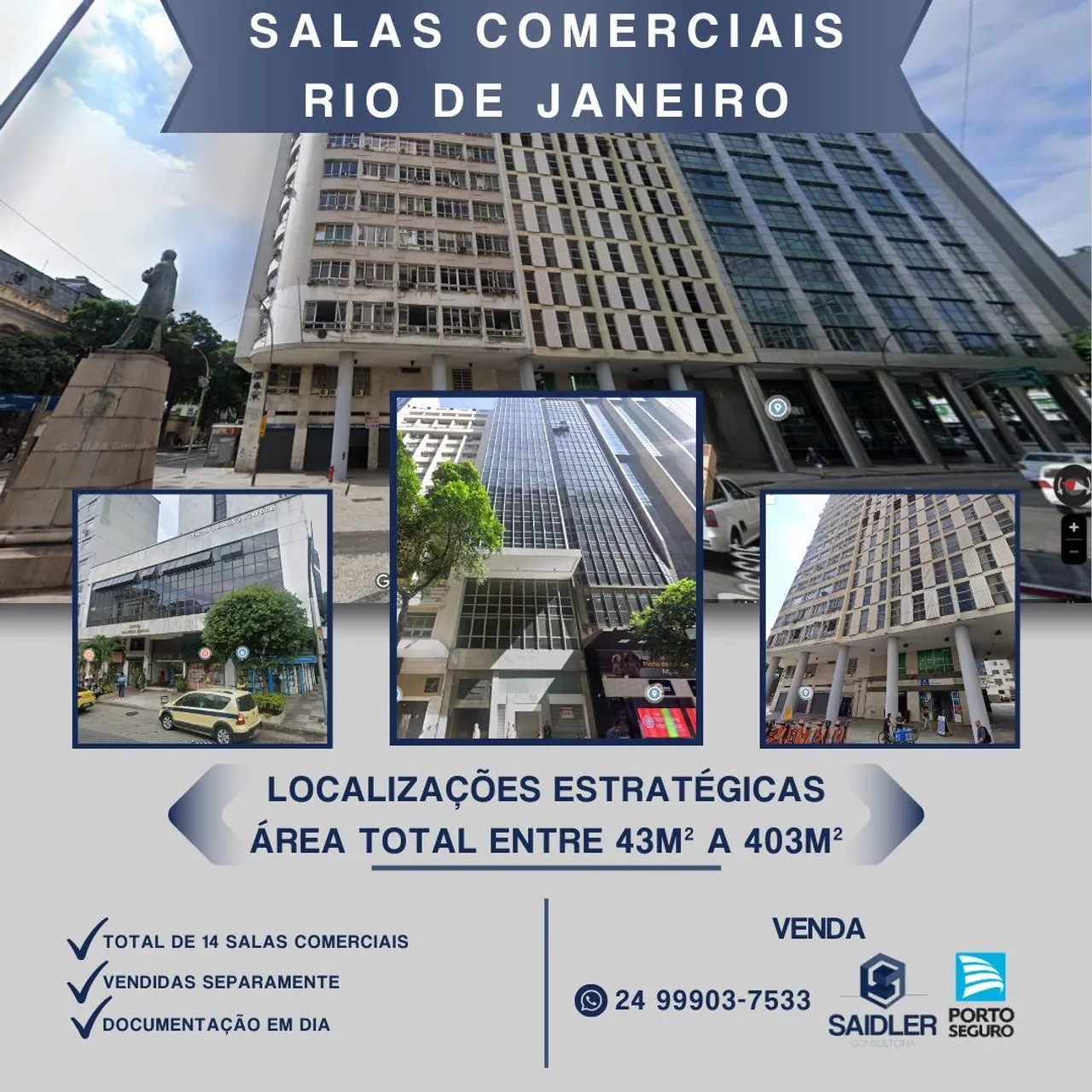 Salas comerciais Centro, Botafogo e Méier - Rio de Janeiro 
