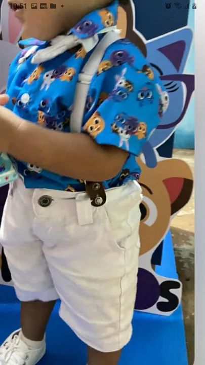 conjunto infantil jardineira e camisa do bolofofo  - Foto 2