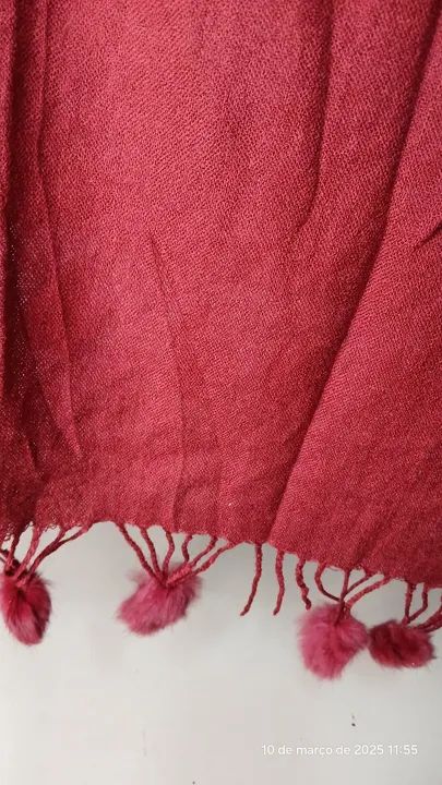 Cachecol Vermelho/ Bordô  Comprido - Foto 5