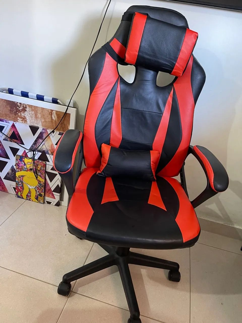 Cadeira Gamer Otello Preta e Vermelha - Foto 2