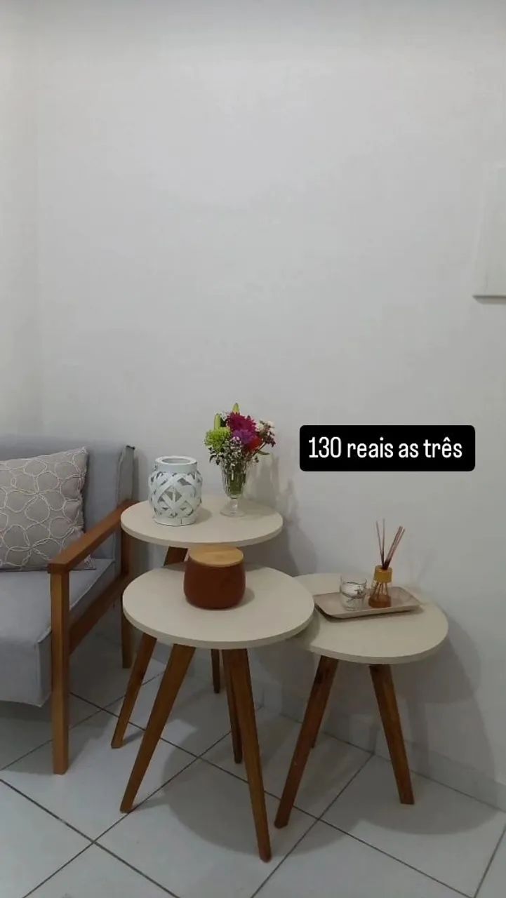 Conjunto de mesas laterais redondas por R$130