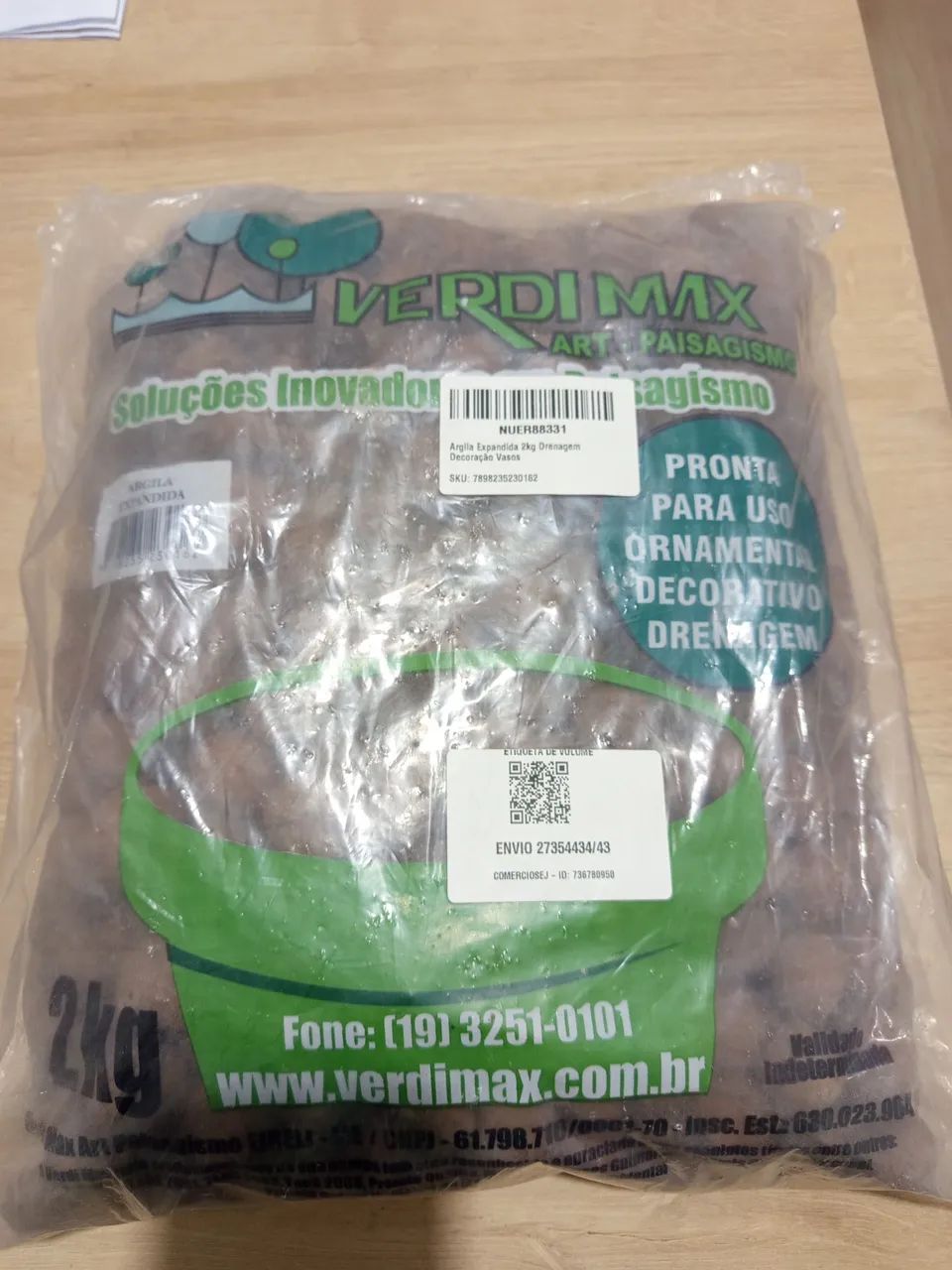 Argila Expandida 2kg Verdimax