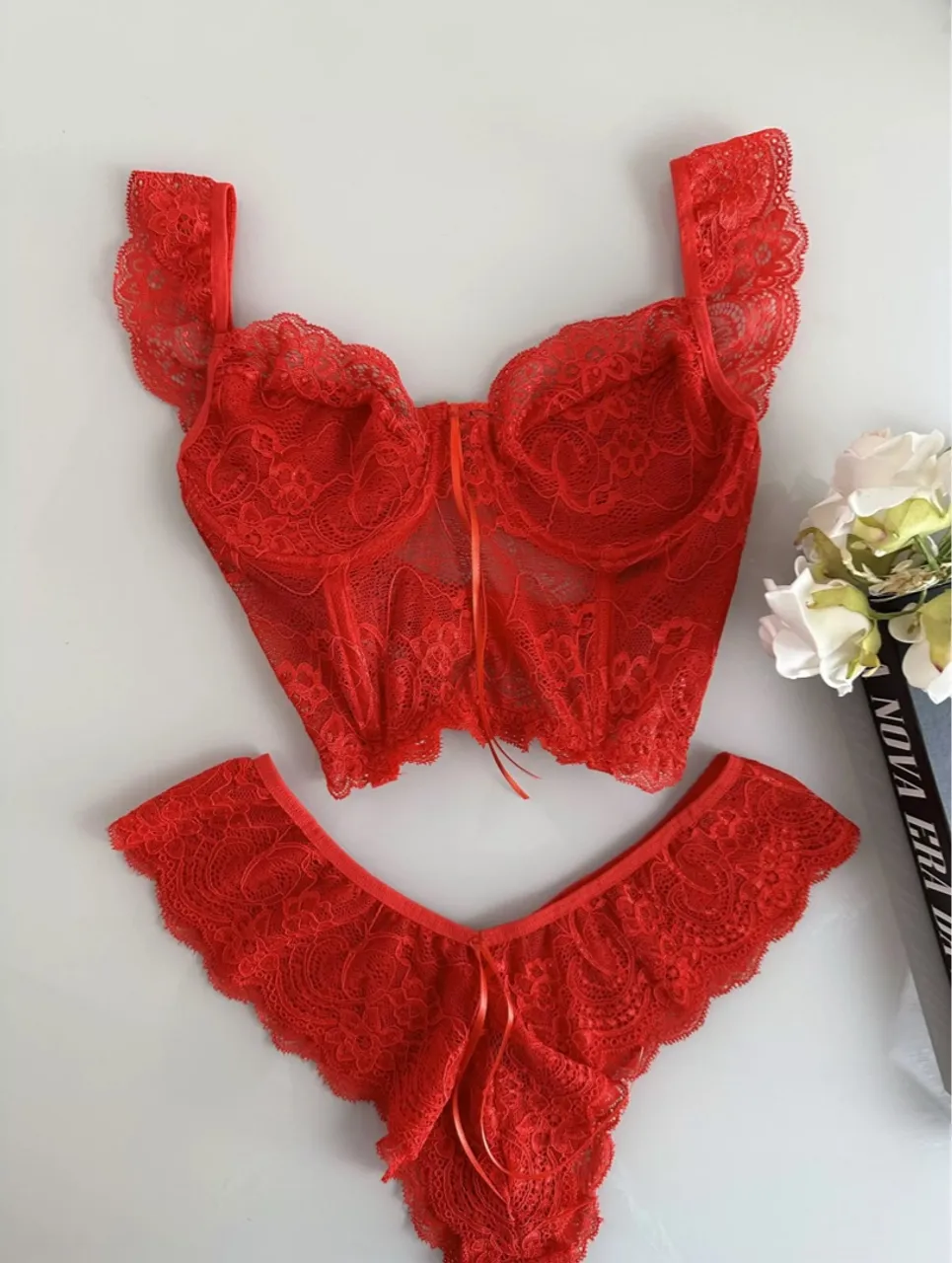 Conjunto crooped renda