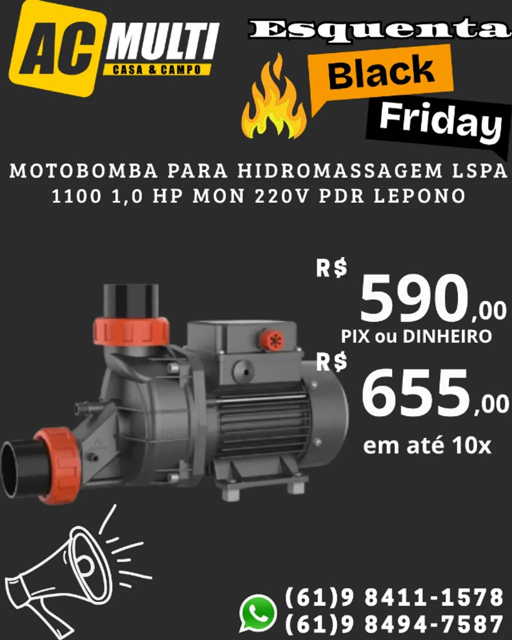 Motobomba para Hidromassagem LSPA 1100 1,0 HP MON 220V PDR LEPONO