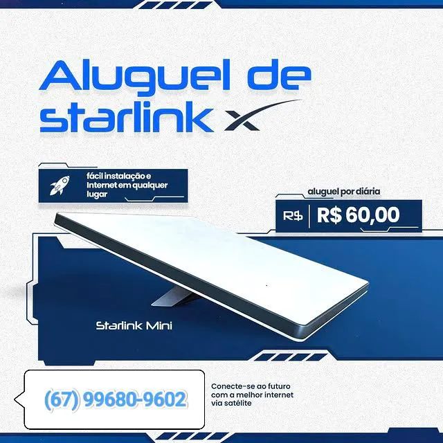 Aluguel Starlink Mini - Internet Via Satélite