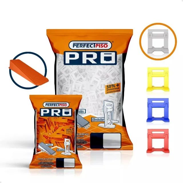 Kit 1000 Clips Nivelador Espaçador Pró 1m  +1 Alicate Tracionador De Cunhas + 300 Cunhas P - Foto 2