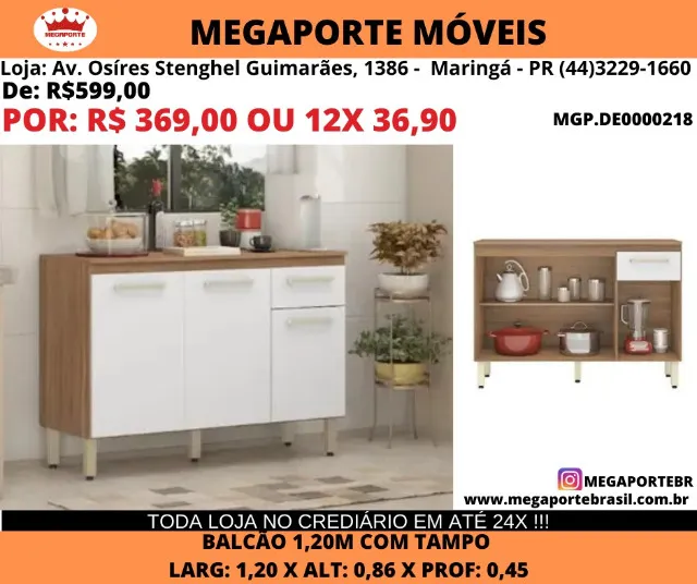 Balcão 1,20 com Tampo