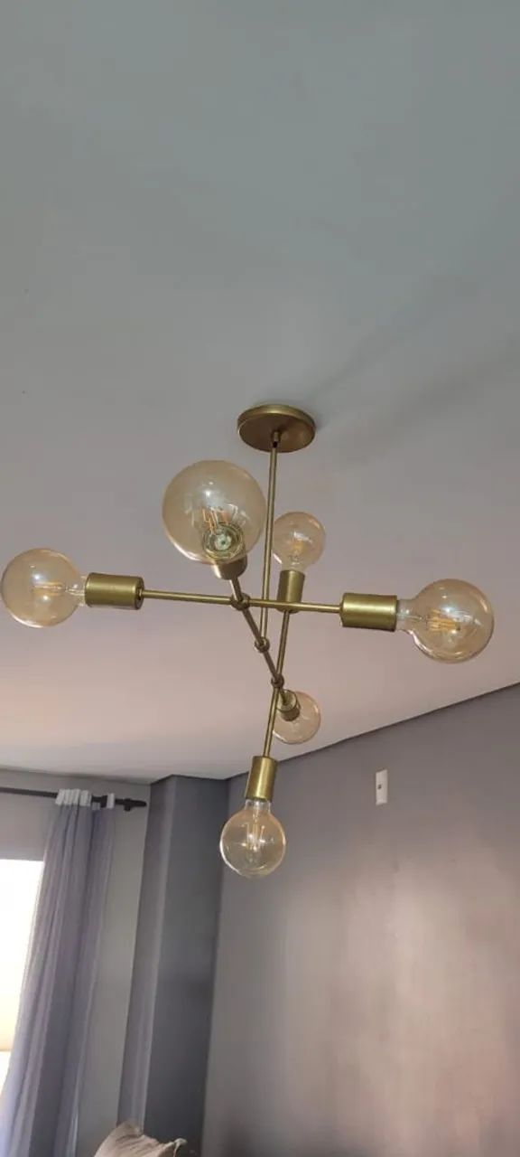 VENDO Lustre Pendente Sputnik Gun - Dourado com fio ajustável  - Foto 3