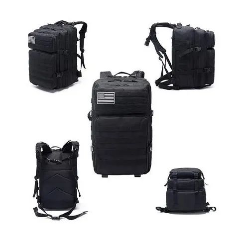 Mochila Tática Preta Grande Resistente e Impermeável 50l. NOVA - Foto 3