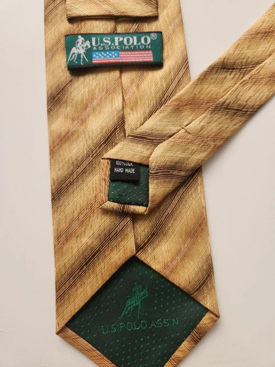 gravata amarela u.s. polo de seda - Foto 5