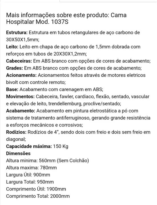 Cama Hospitalar Motorizada - Foto 2