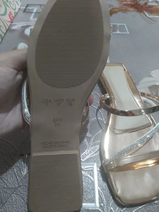 Sandálias Femininas Pretas com Strass - Foto 4