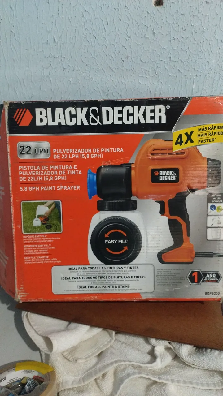 Pistola de Pintura Elétrica Black & Decker BDPS200