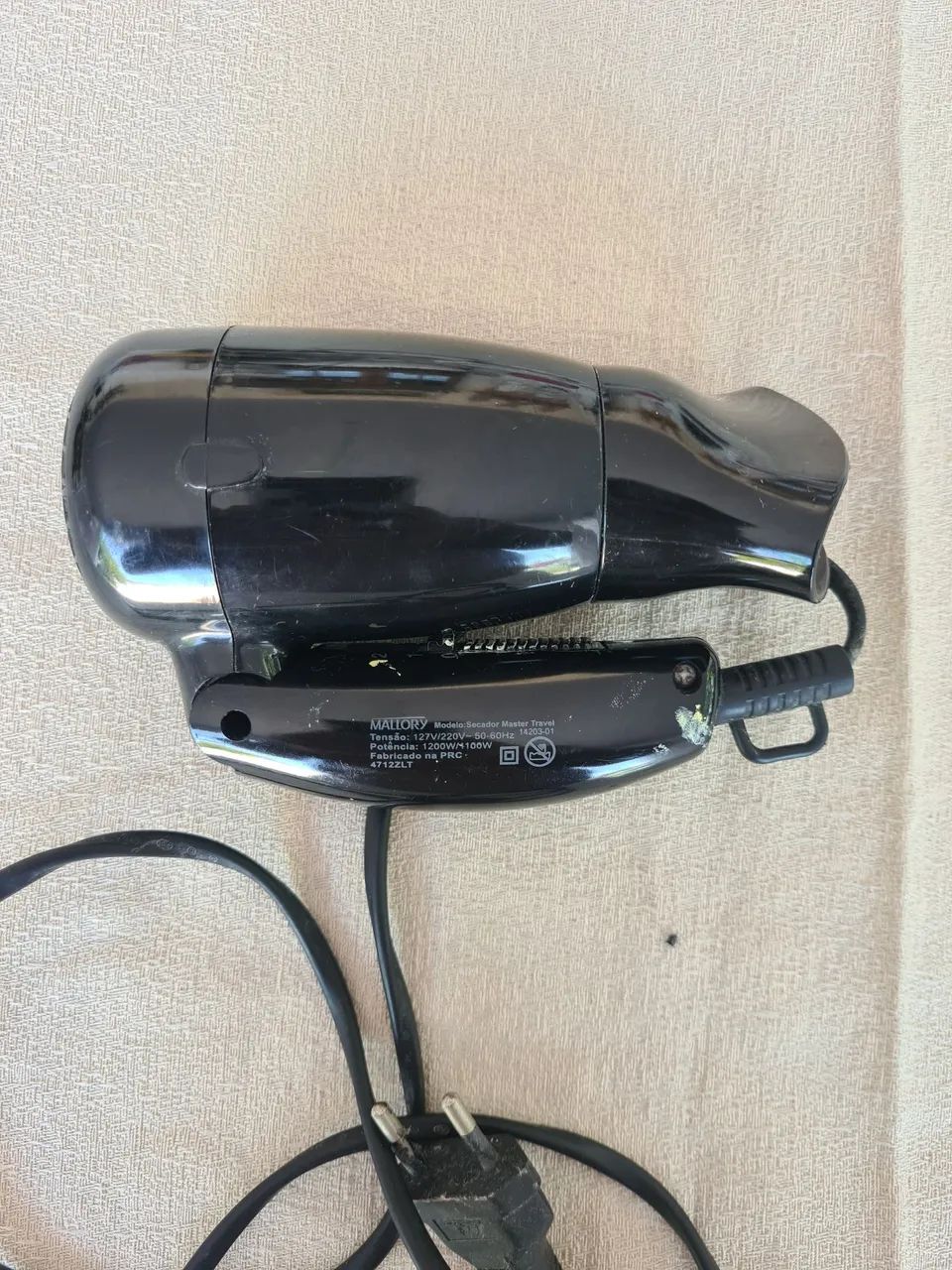 Secador de Cabelo Mallory Master Travel Preto - Foto 3