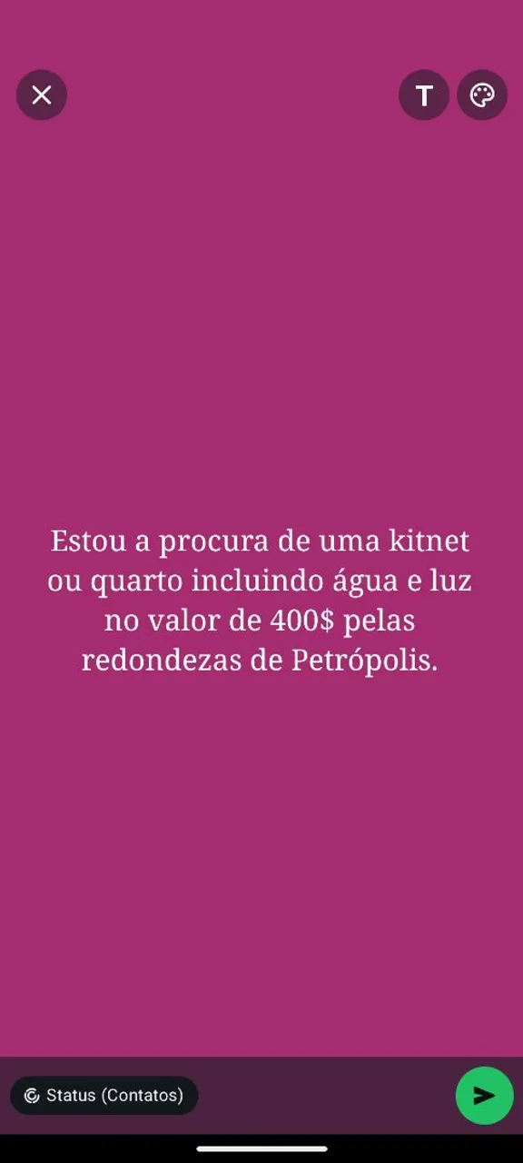 Estou a procura de quarto ou kitnet