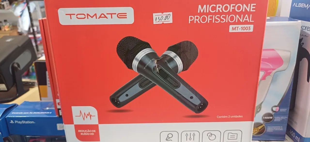 Microfone Profissional Tomate MT-1003 - 2 Unidades