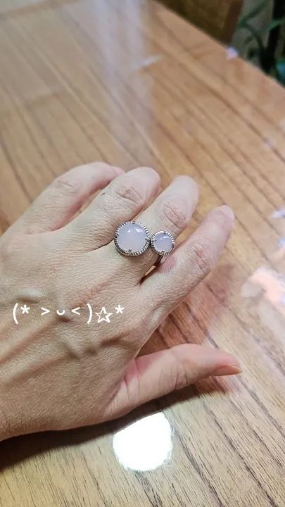 Anel Morana com pedras rosa - Foto 3
