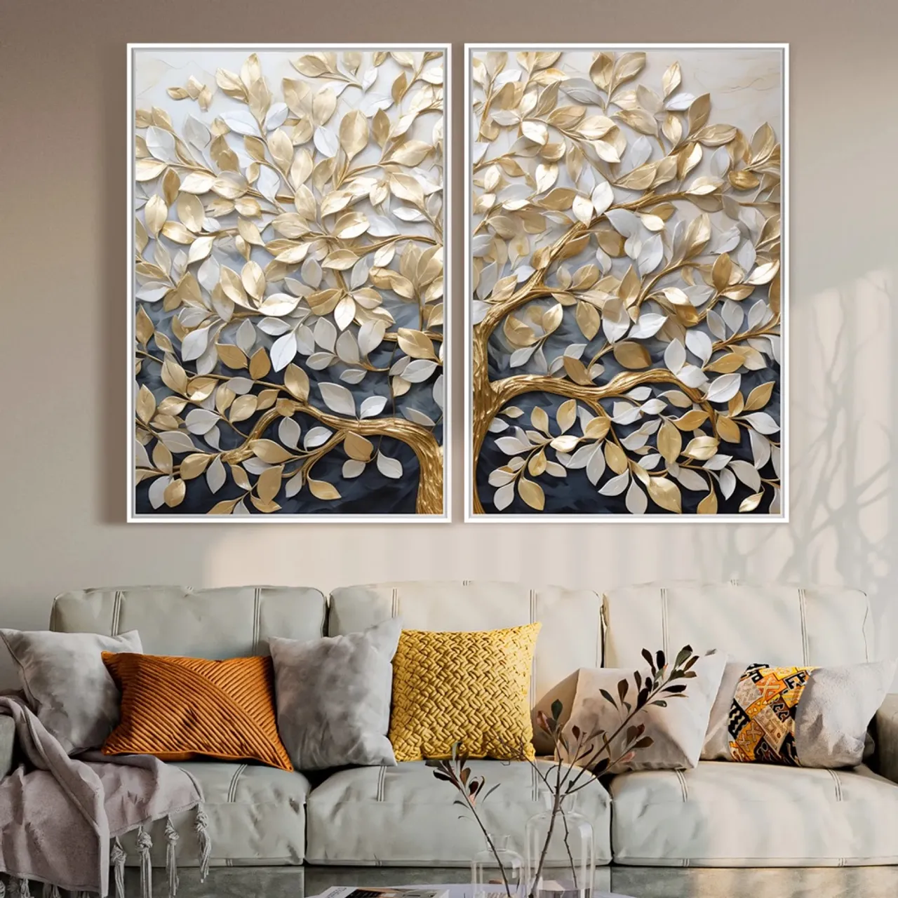 Quadro Decorativo Duo Árvore da Vida Ramos
