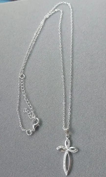 Colar banhado a prata com Pingente de Prata Flor com Zircônias - Foto 3