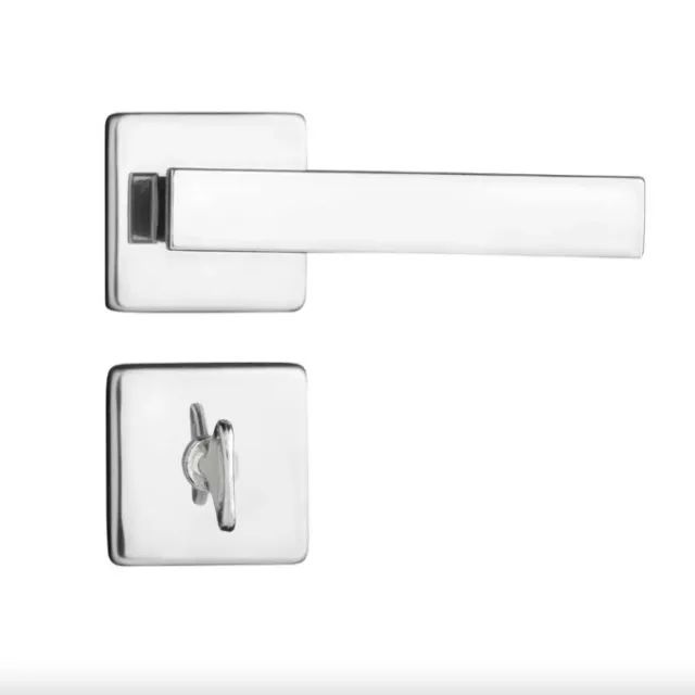 Fechadura Pado Banheiro Roseta Quadrada Concept 408 40mm Cromada - Foto 4