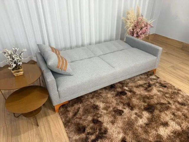 Novidade + promoção + frete!! Sofá Cama Luizi 2.09m Linho - Foto 6