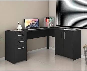 Mesa de Escritório Canto L - Entrega Grátis 