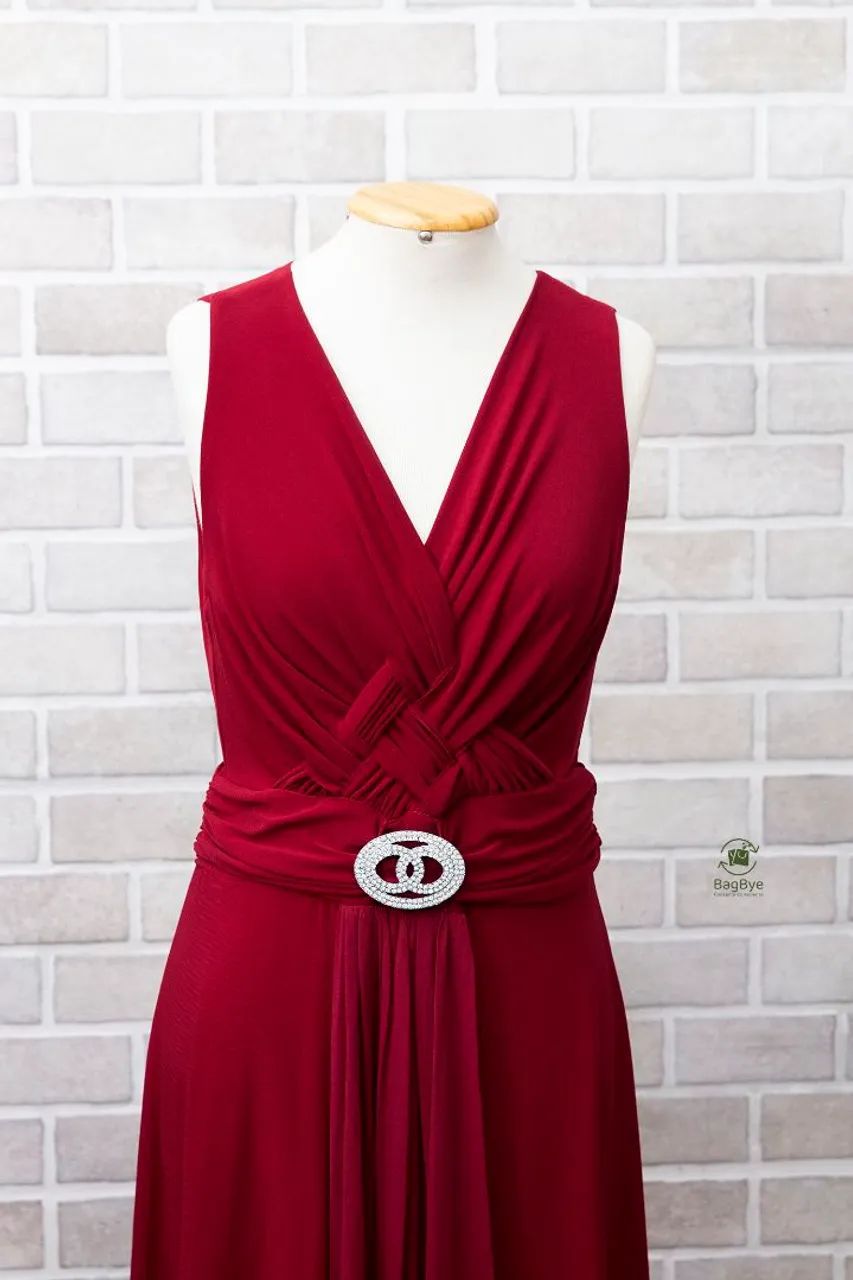 Vestido regata bordô de malha longo - Foto 4