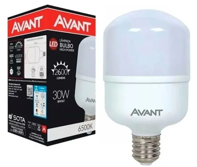 Lampada Led Bulbo 30w 6500k Luz Branca Alta Potência Avant