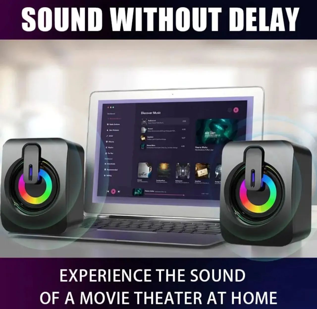 Caixas de Som para PC / Notebook com RGB - Foto 2