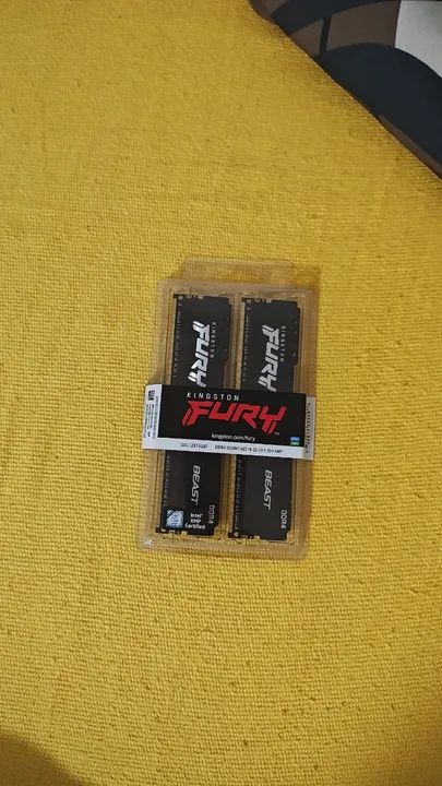 Memoria ram Kingston Nova Lacrada kit 32gigas ( 16 x 2 ) 3200mhz Preta Ddr4 Somente venda - Foto 3