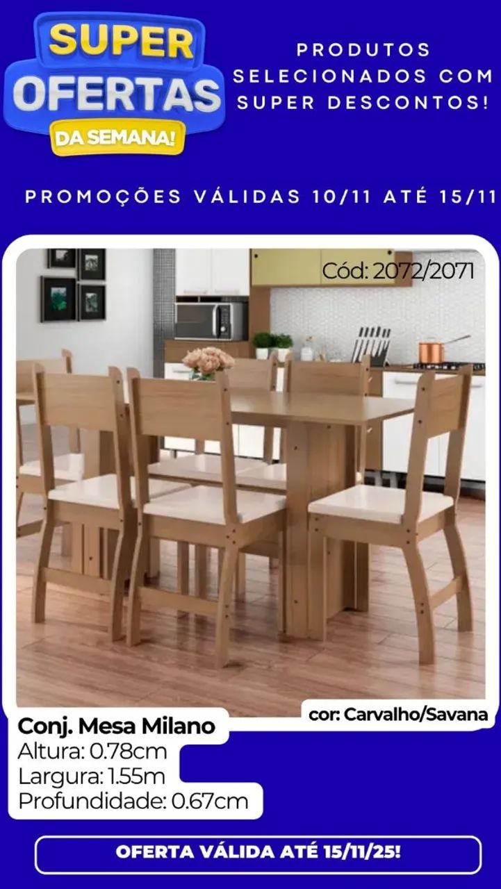 Mesa com 6 cadeiras  - Foto 2