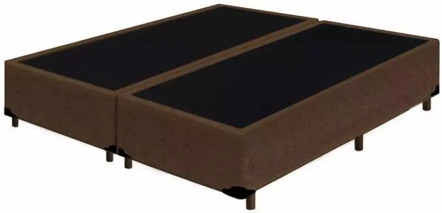 Base Box Casal Bipartido Blindado Marrom - Entrega Rápida!  