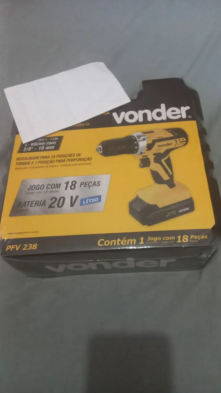 Furadeira/Parafusadeira Vonder 20V - 18 peças