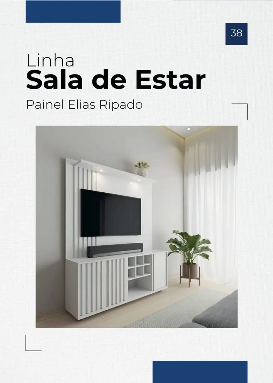 Rack com Painel Elias 100% MDF TV ate 55