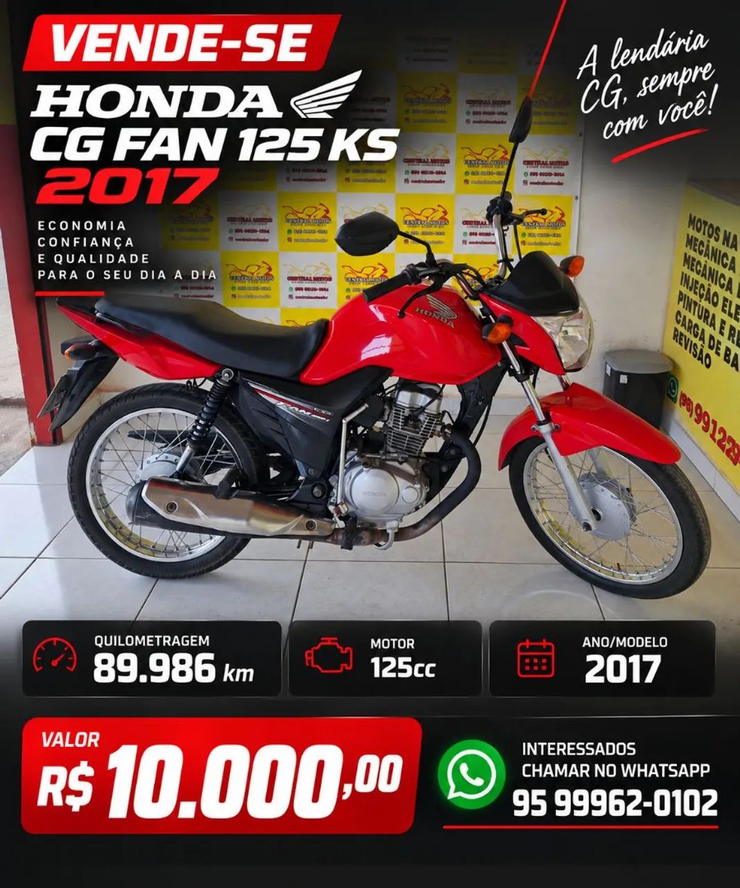 HONDA CG FAN 125 KS 2017 - À VENDA