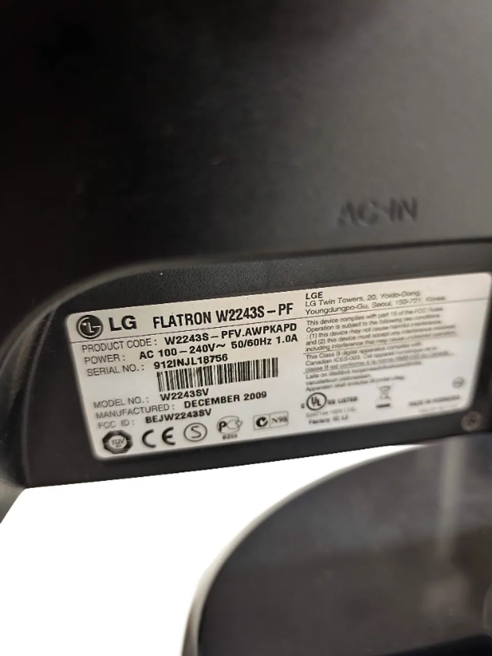 Monitor LG Flatron 21.5" (W2243S) URGENTE Home Office e Estudos - Foto 3