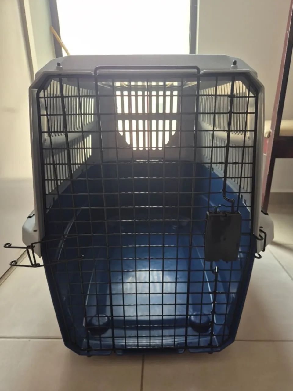 Caixa de Transporte em Avião para Cachorro Viaggio Azul e Cinza - Foto 5
