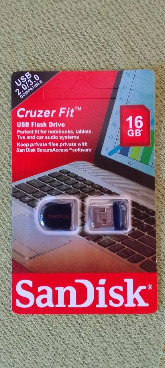Pen Drive SanDisk 16GB - Cruzer Fit 