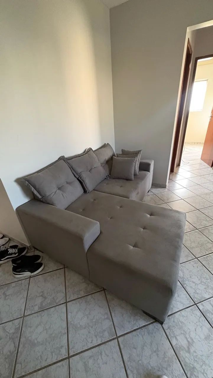 Sofá de Canto Cinza com Chaise - Foto 2