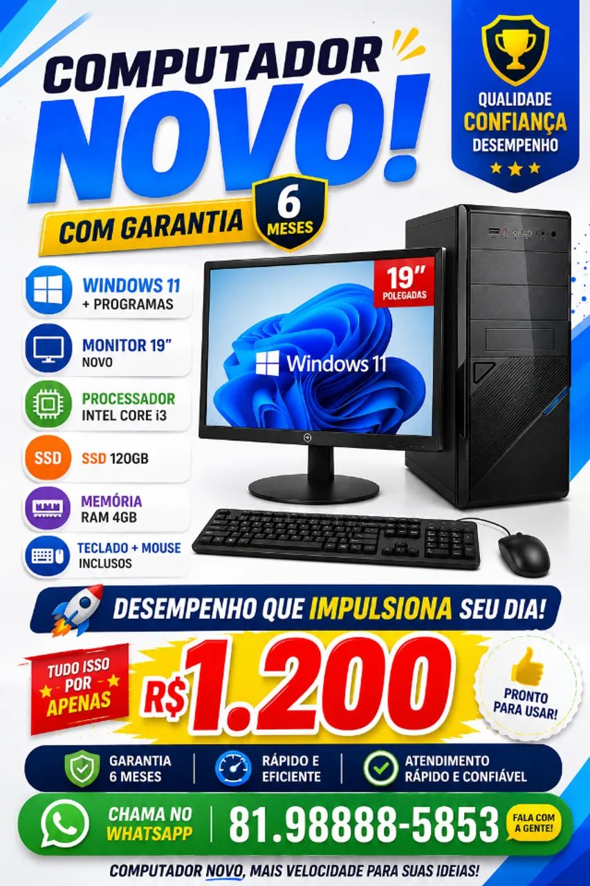 Computador i3 NOVO com Garantia 6 Meses  - Foto 2