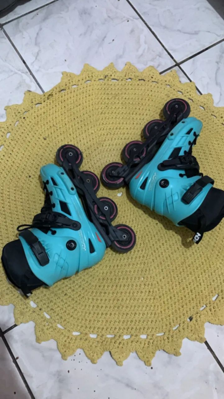 Patins HD Inline Skull Seminovo - Foto 2