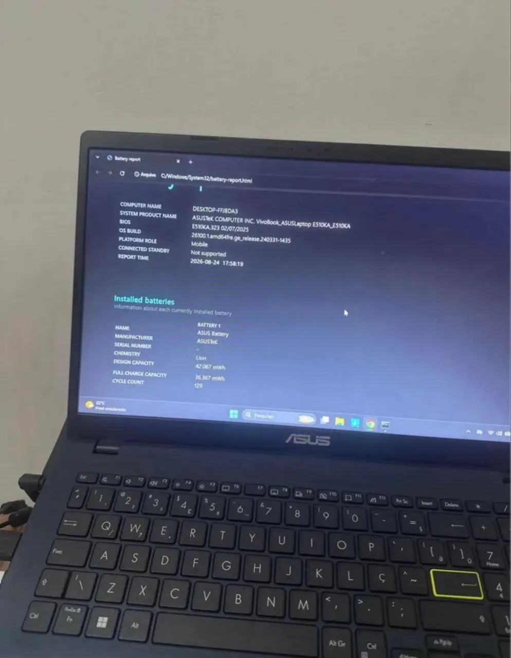 Notebook Em perfeito estado com nota fiscal Asus E510K  - Foto 5